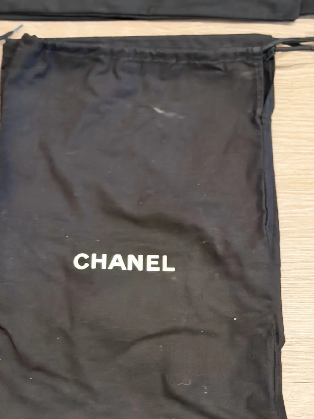 Chanel dusts shoes and hand bags all black bulks assorted sizes 33 total most of